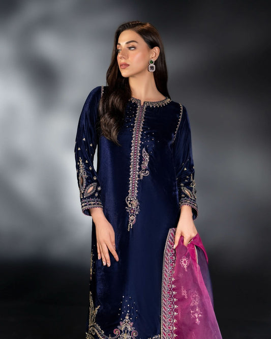 Naqshi | Velvet NQ072 | Unstitched | 3 Piece   3PC