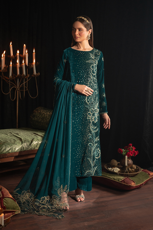 Iznik | Velvet Dress - J0248 | Unstitched | 3 Piece   3PC