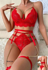 Eden EX Embroidered Hot Garter Belt Set Garter Set