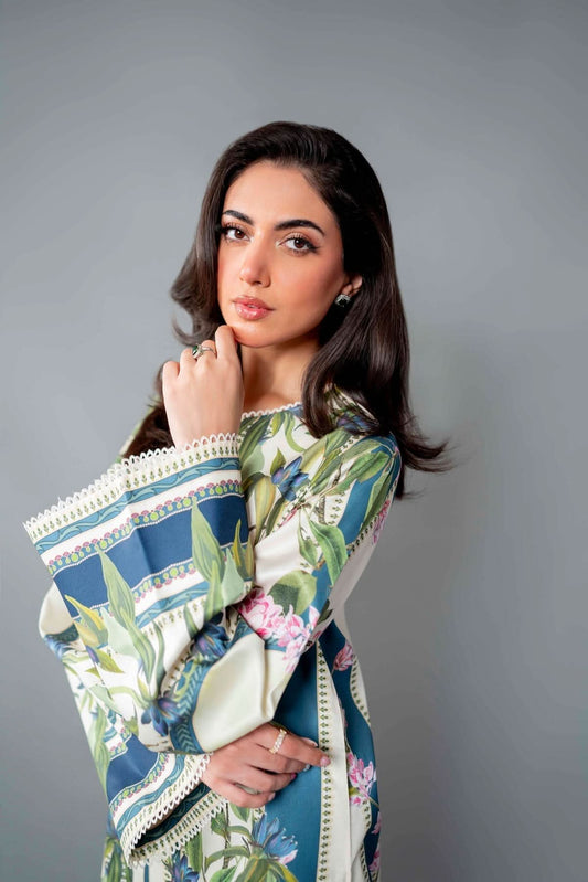 Sable Vogue | Printed Raw Silk | Unstitched | 3 Piece   3PC