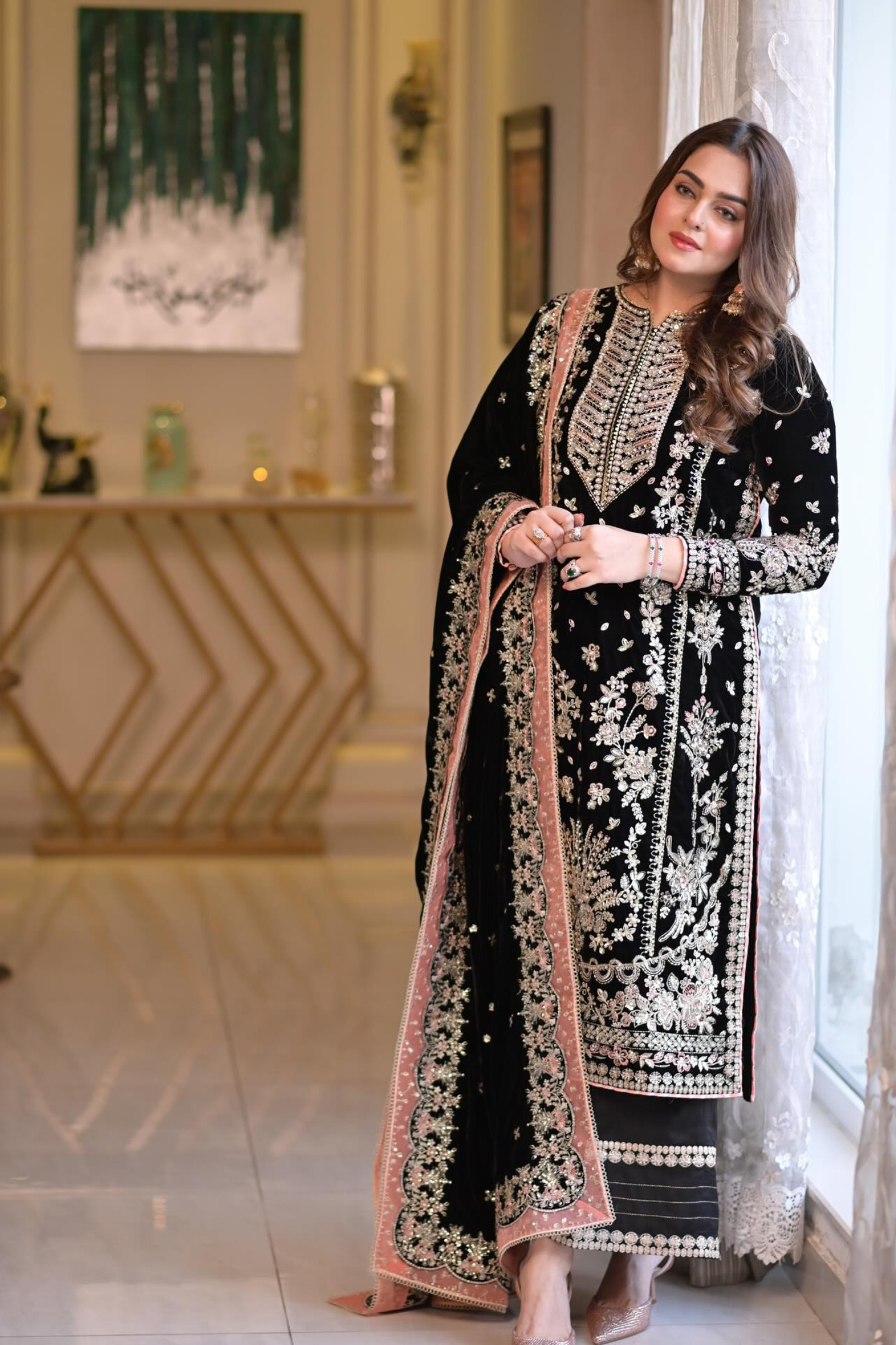 Aneelas Bridal Velvet Edition | Wedding 3-Piece Suit