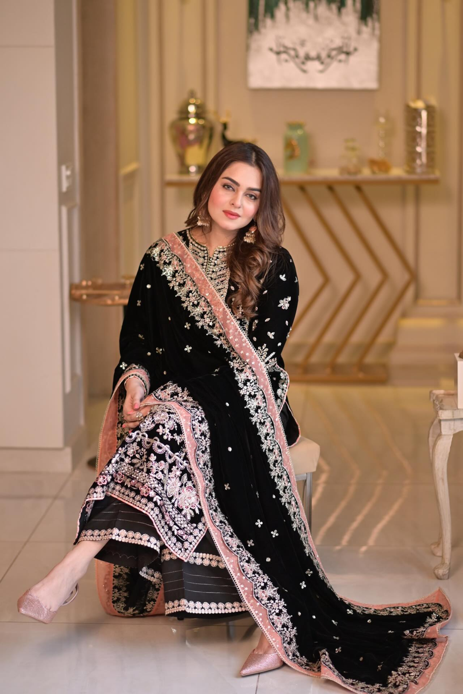 Aneelas Bridal Velvet Edition | Wedding 3-Piece Suit