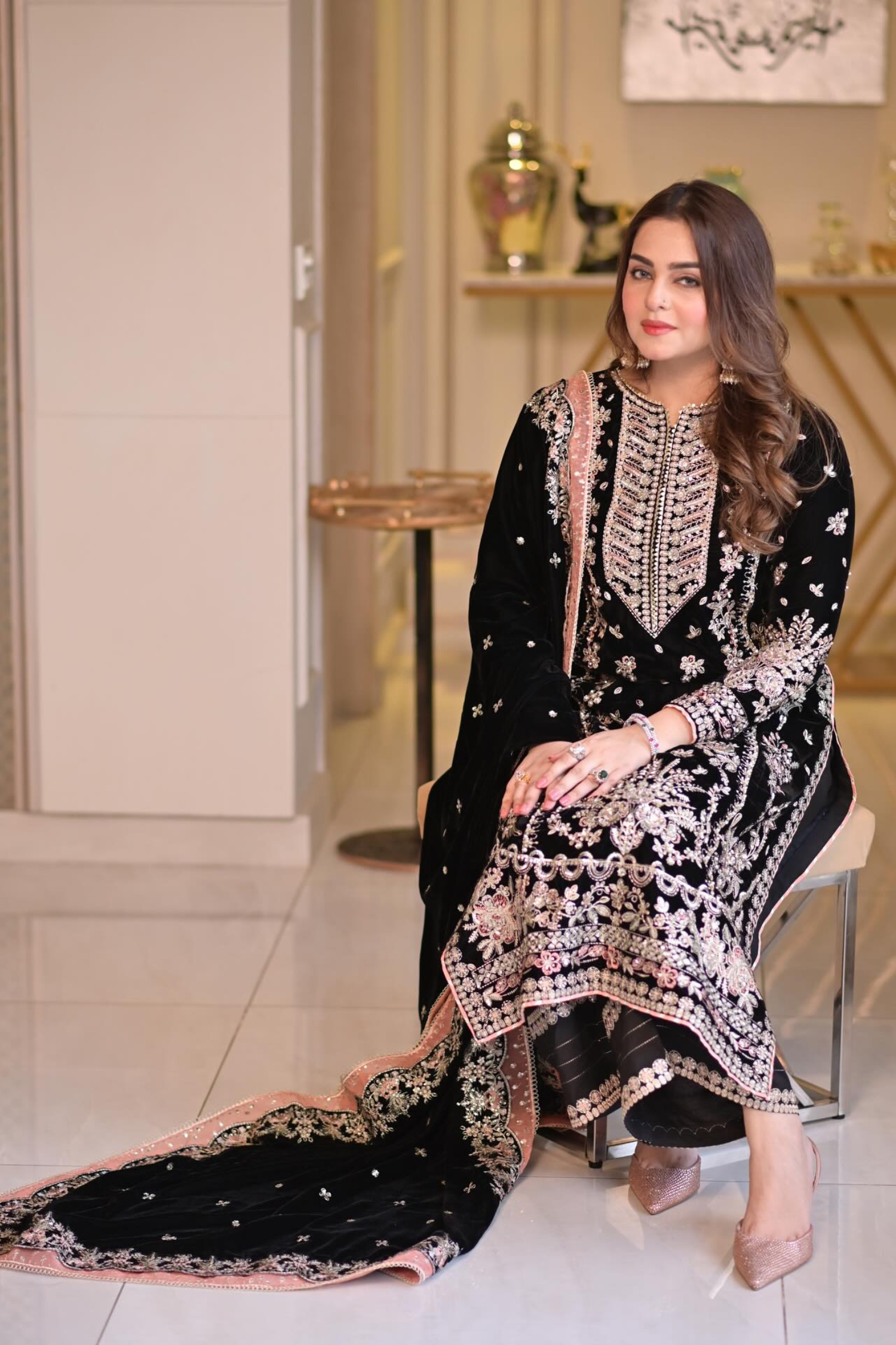 Aneelas Bridal Velvet Edition | Wedding 3-Piece Suit