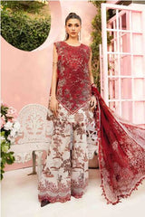 MARIA-B - 3 Piece Unstitched Embroidered Lawn Suit | MPT-2608-A   3PC