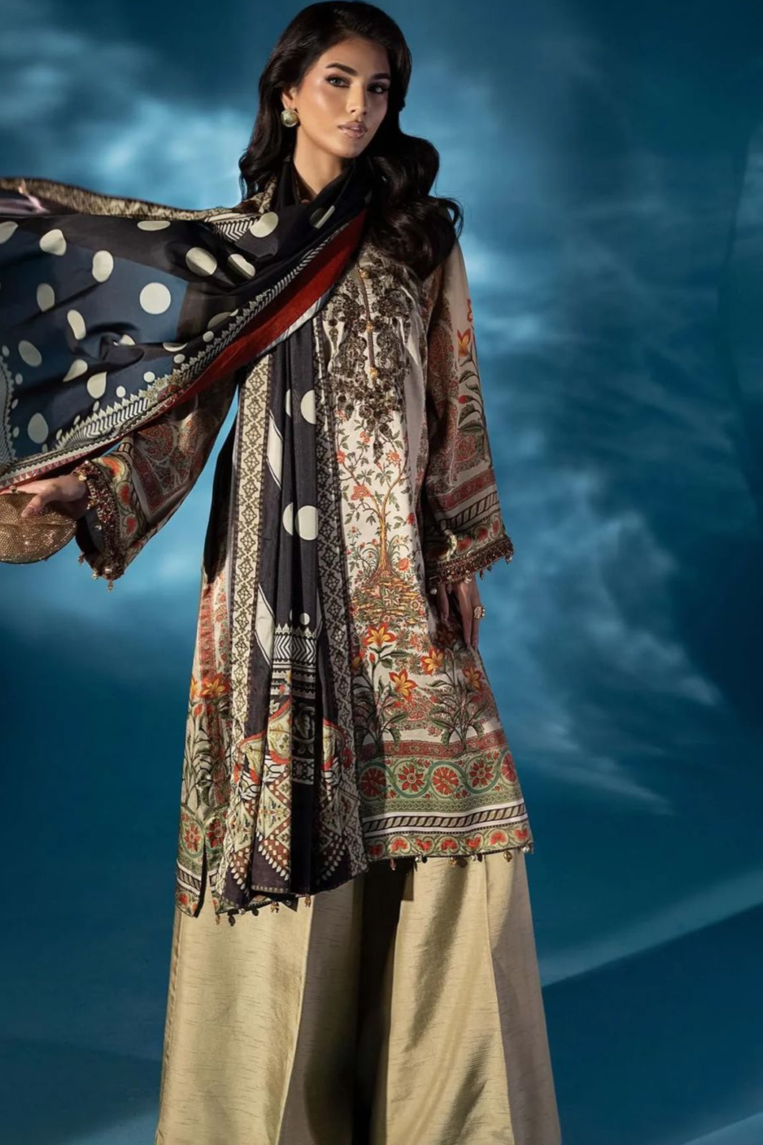 Beige | Swiss Lawn | Premium Quality | Stitched | 3 Piece