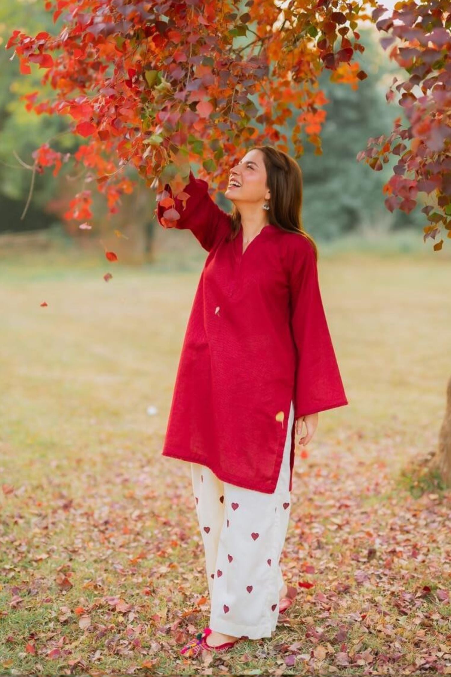 Cordset |  Embroidered Khaddar | Maroon | 2 Piece