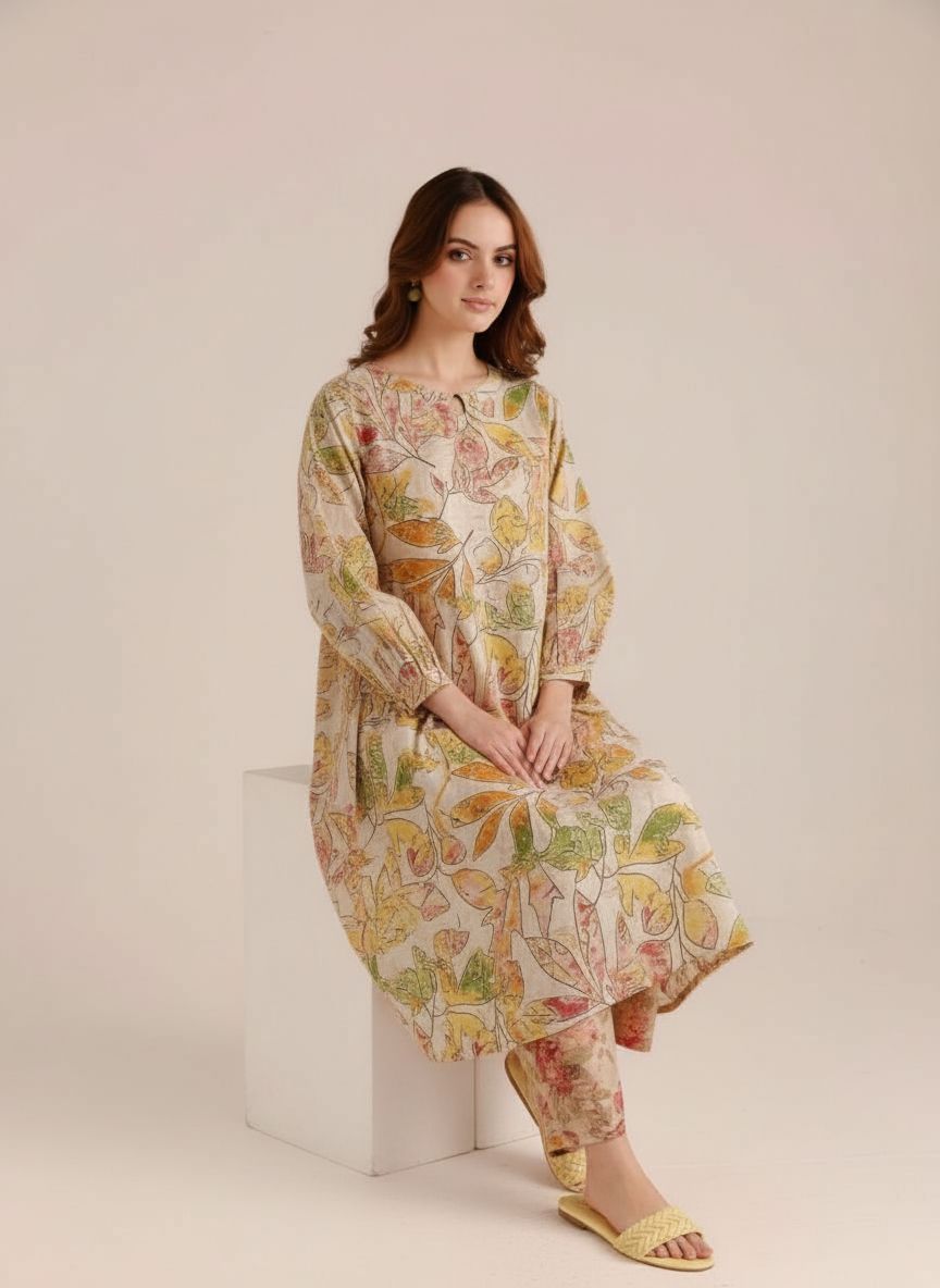 Bin Shahab | Printed Lawn | Stitched |  2 Piece   2pc