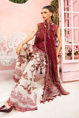 MARIA-B - 3 Piece Unstitched Embroidered Lawn Suit | MPT-2608-A   3PC