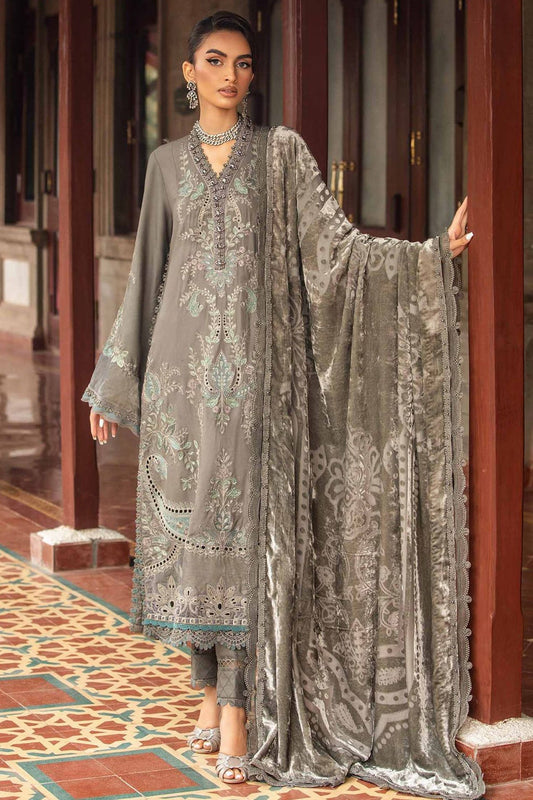 Maria B 3 Piece Unstitched Embroidered Lawn Suit | DL-1209   3PC