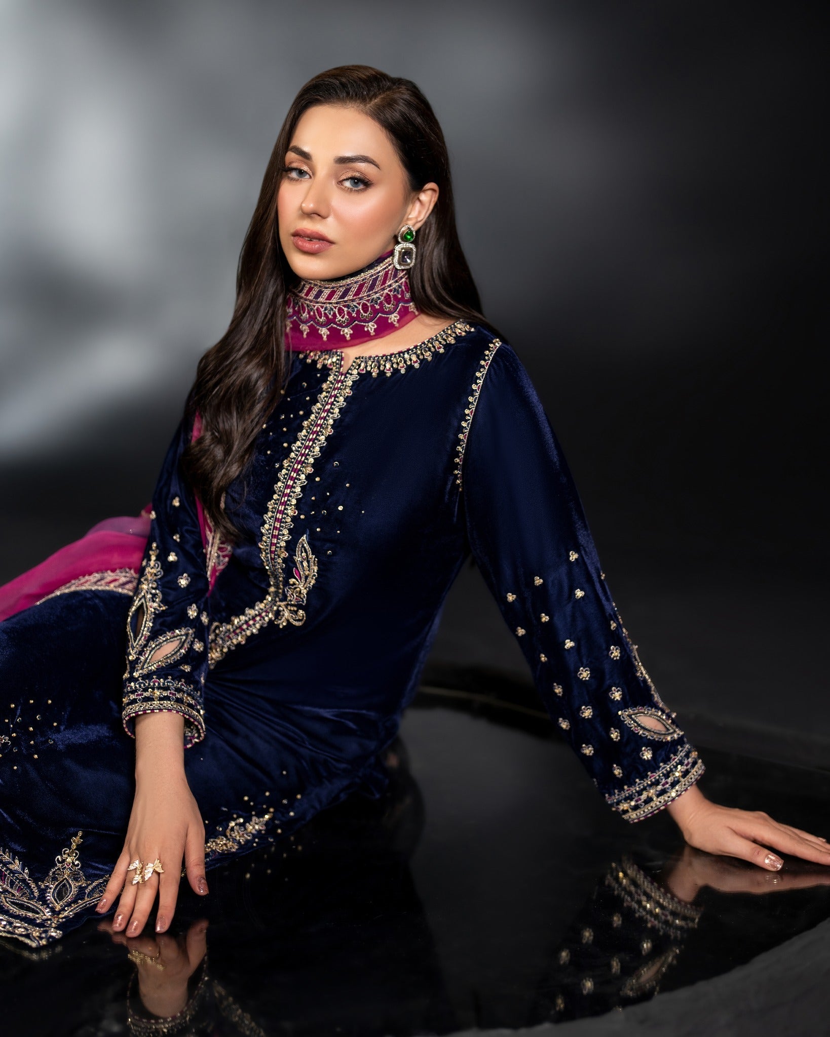 Naqshi Luxury Velvet |3Pc | Unstitched   3PC