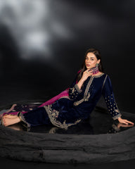 Naqshi Luxury Velvet |3Pc | Unstitched   3PC