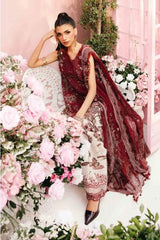 MARIA-B - 3 Piece Unstitched Embroidered Lawn Suit | MPT-2608-A   3PC