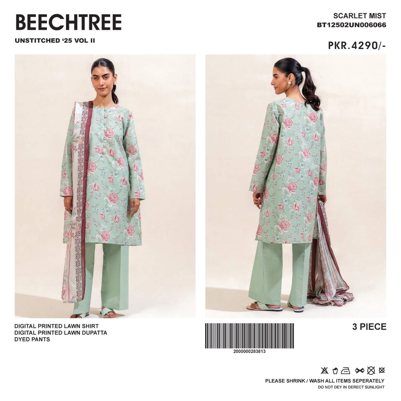 Beechtree | Printed lawn | Unstitched | 3 Piece   3PC