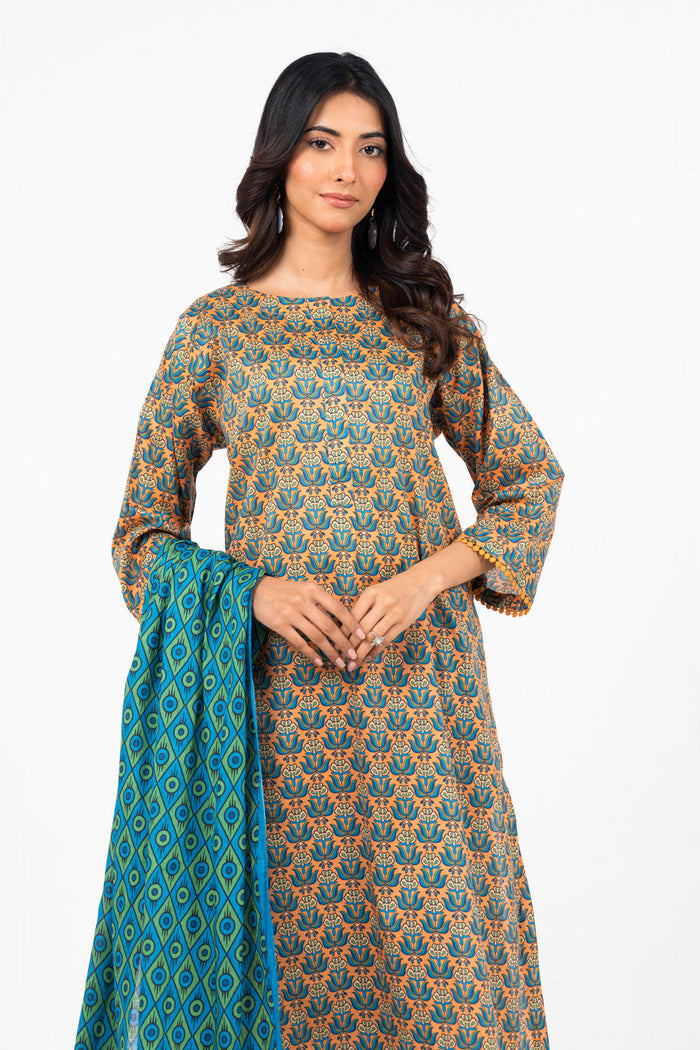 Sage | Swiss Lawn | Unstitched | 3Pcs   3PC