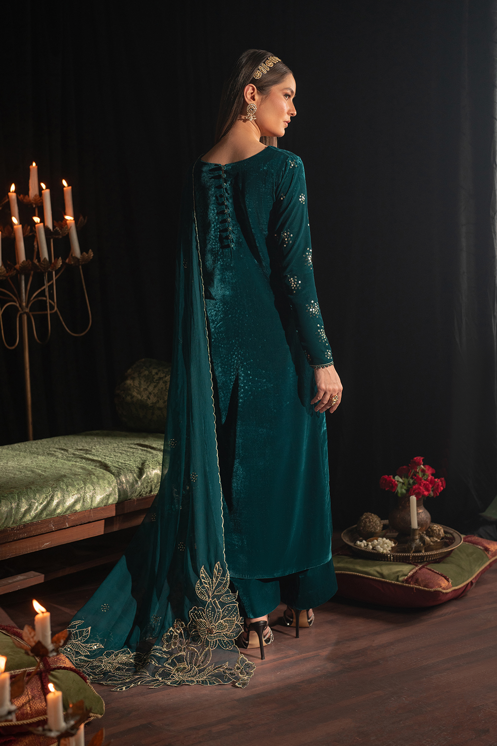 Iznik Luxury Velvet Embroidered Suit |  3 Piece  | Unstitched   3PC