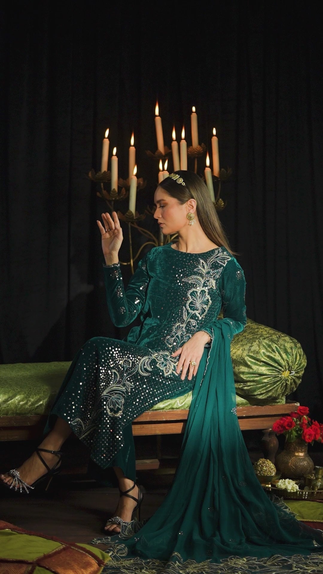 Iznik Luxury Velvet Embroidered Suit |  3 Piece  | Unstitched   3PC