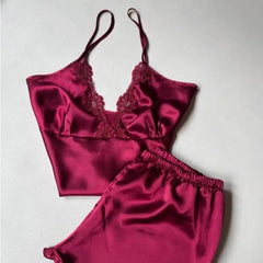 6-Piece Long Slit Silk Nighty Set in Maroon – Luxurious Nightwear for Women   Night Wear