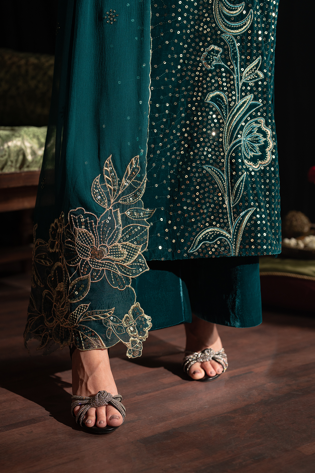 Iznik Luxury Velvet Embroidered Suit |  3 Piece  | Unstitched   3PC