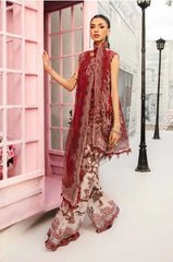 MARIA-B - 3 Piece Unstitched Embroidered Lawn Suit | MPT-2608-A   3PC