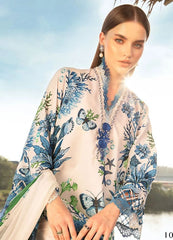 MARIA.B - 3PC LAWN EMBROIDERED PRINTED SHIRT WITH CHIFFON PRINT DUPATTA AND PRINT TROUSER- NS 2519   Body Shaper