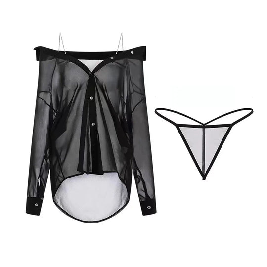 Seductive Lingerie Set with Chained Straps   Inner Wear