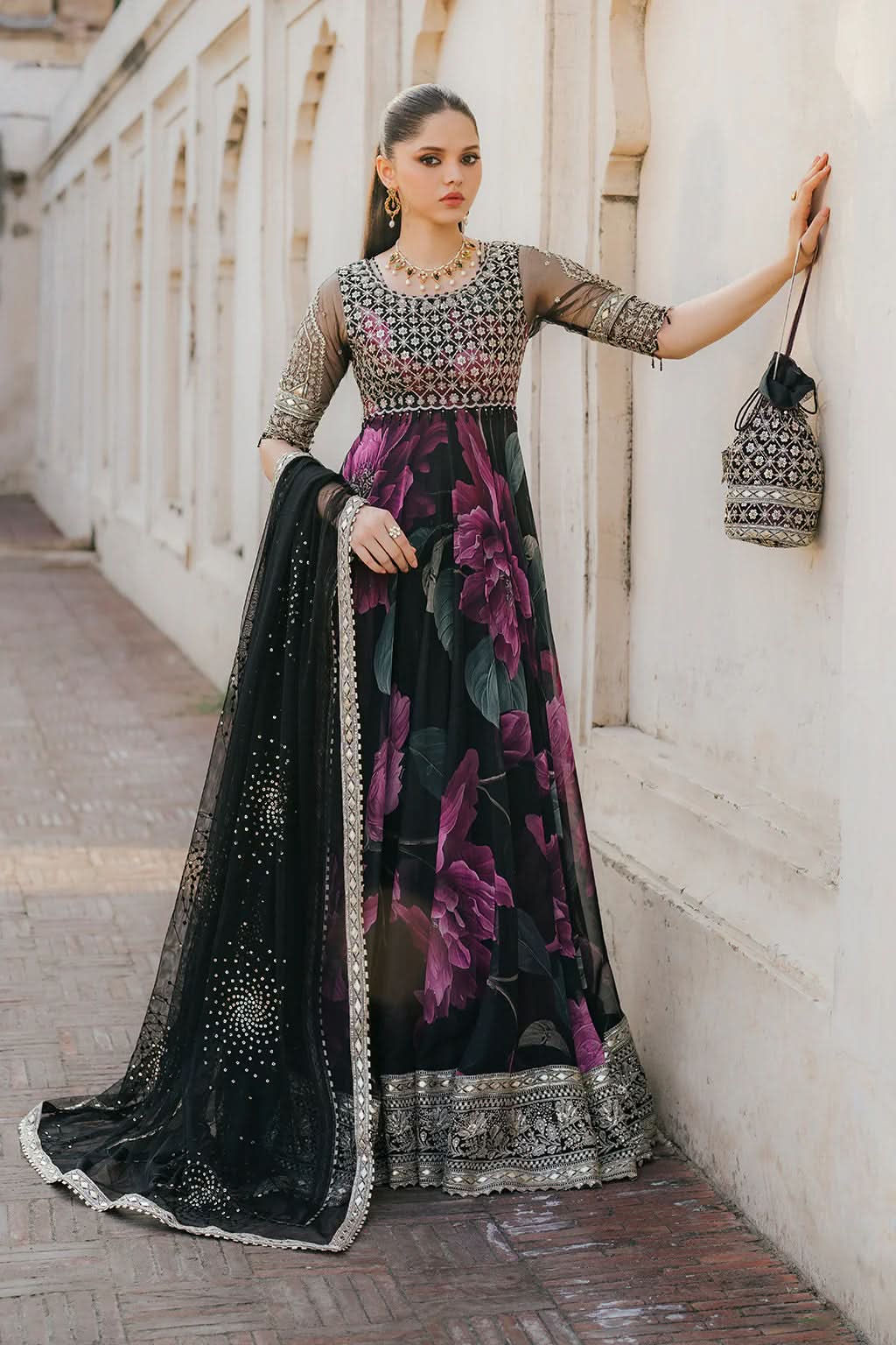 Iznik - Luxury Chiffon Embroidered Unstitched - 3 Piece - UE 321