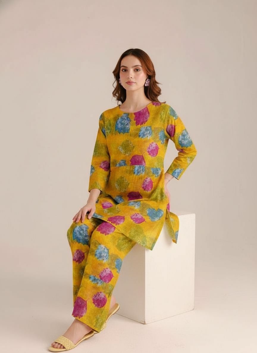 Bin Shahab | Printed Lawn | Stitched | 2 Piece   2pc