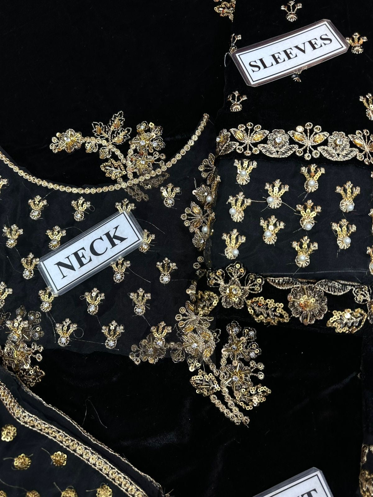 Afrozeh Black Luxury 9000 Micro Velvet Embroidered | 3 Piece | Unstitched   3PC