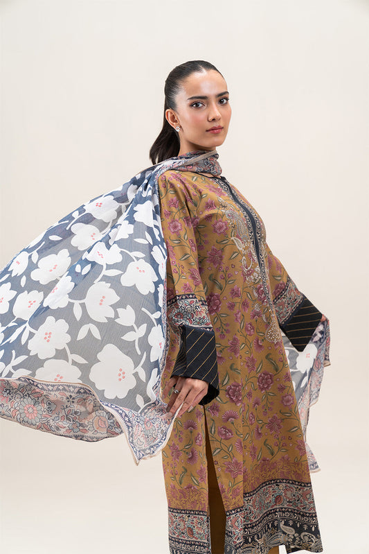 Mustard Flare | Swiss Lawn | Unstitched | 3Pcs   3PC