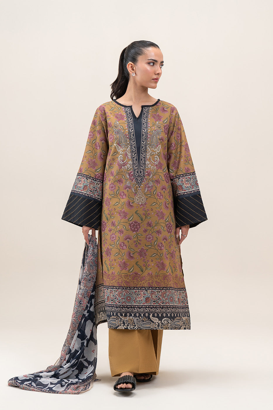 Mustard Flare | Swiss Lawn | Unstitched | 3Pcs   3PC