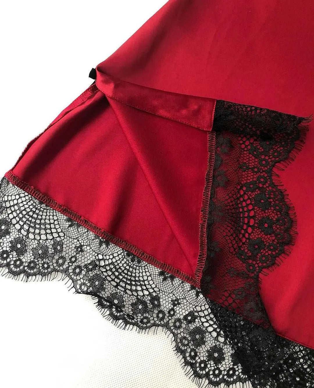 Bridal Net Nighty Set in Maroon & Black - 3 Piece   Night Wear