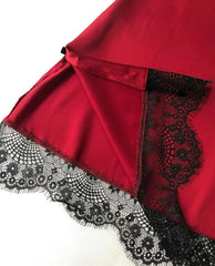 Bridal Net Nighty Set in Maroon & Black - 3 Piece   Night Wear