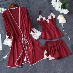 Bridal Silk 3-Piece Nightgown Set   Night Wear