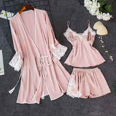 Bridal Silk 3-Piece Nightgown Set   Night Wear