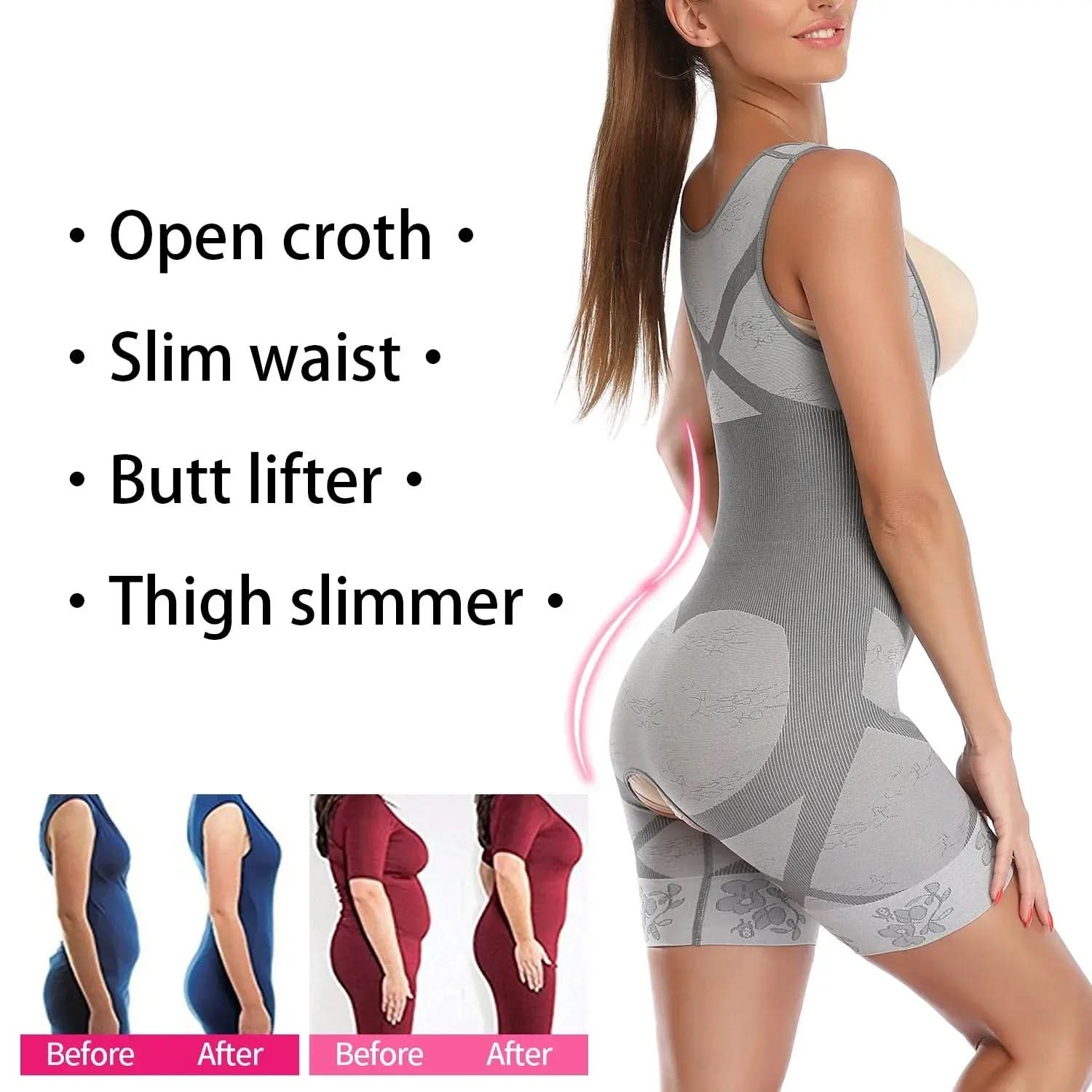 Full Body Corset Crotch Buckle Body Shaper   Body Shaper