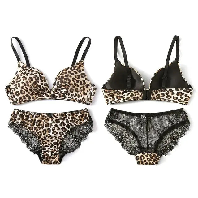 Jaguar Print Padded Bra and Panty Set 