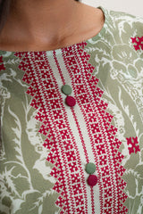 Sokl Green | Swiss Lawn | Unstitched | 3Pcs   3PC