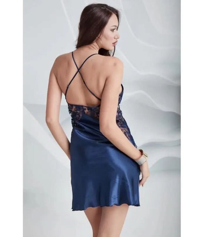 Nightgown & Dressing Gown Set with Lace Details - 6 Piece   Night Wear