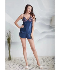 Nightgown & Dressing Gown Set with Lace Details - 6 Piece   Night Wear