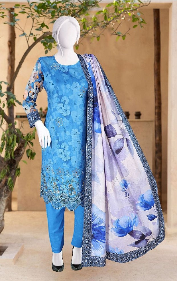 Noor-e-Azal | Printed & Embroidered | Unstitched | 3 Piece   3PC