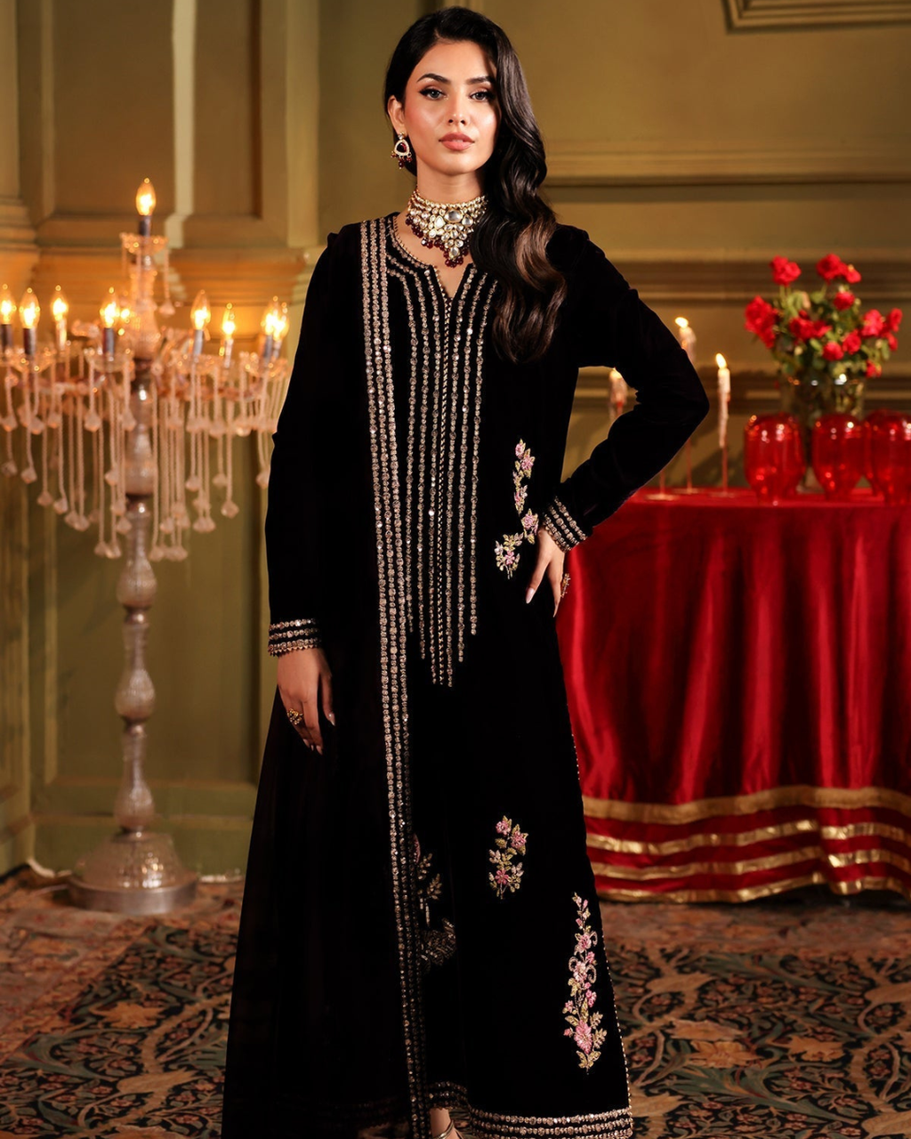 Charizma | Velvet Dress - J0387 | 3 Piece