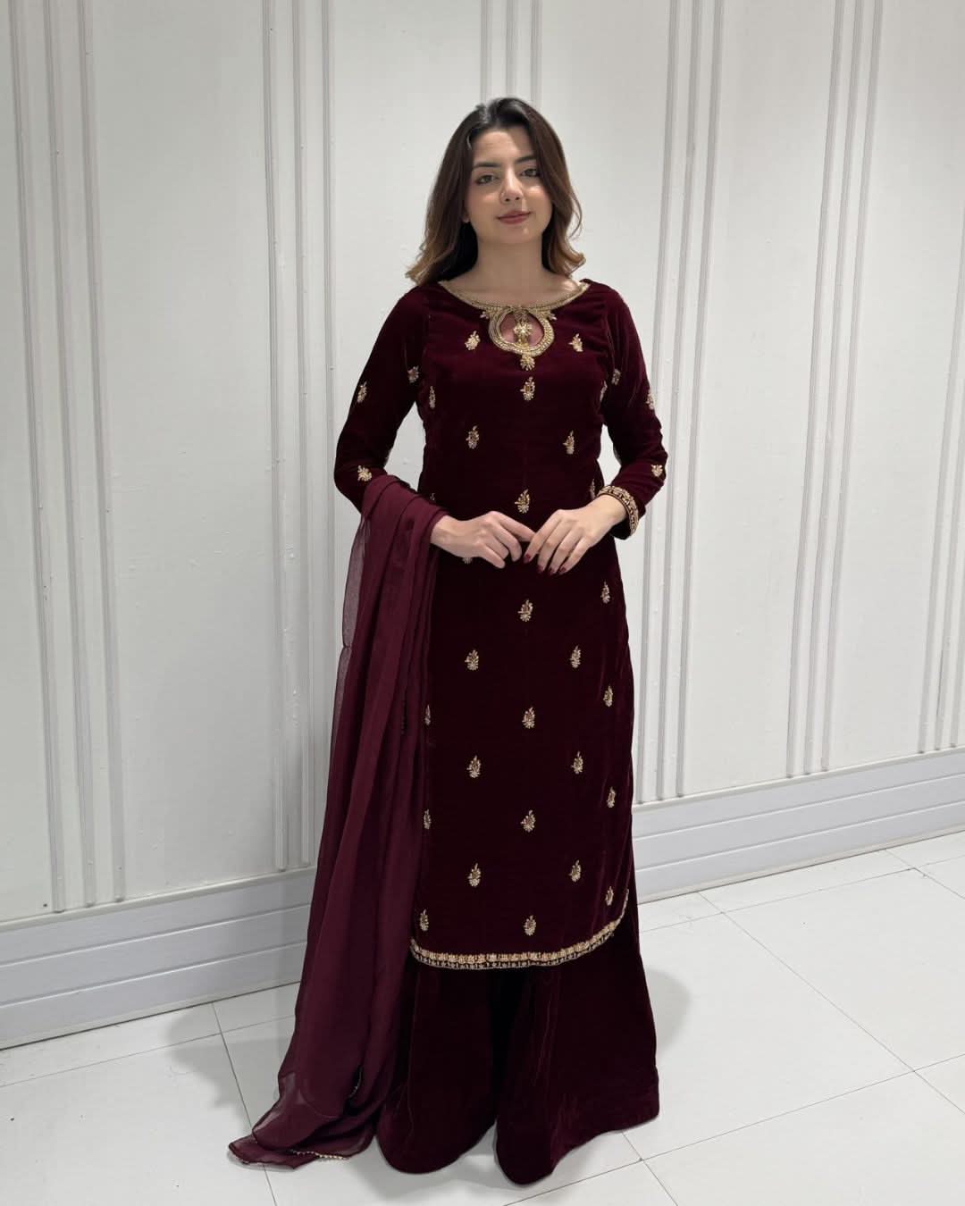 Poshkari | Velvet DM-001 | 3 Piece