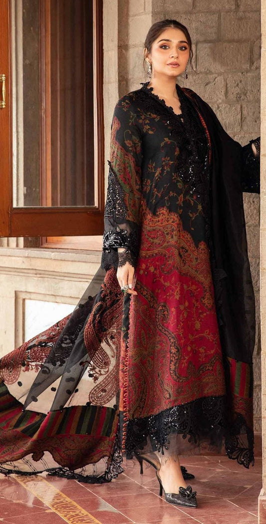 Embroidered Lawn 3 Piece Unstitched Suit MBL-DL-1204   3PC