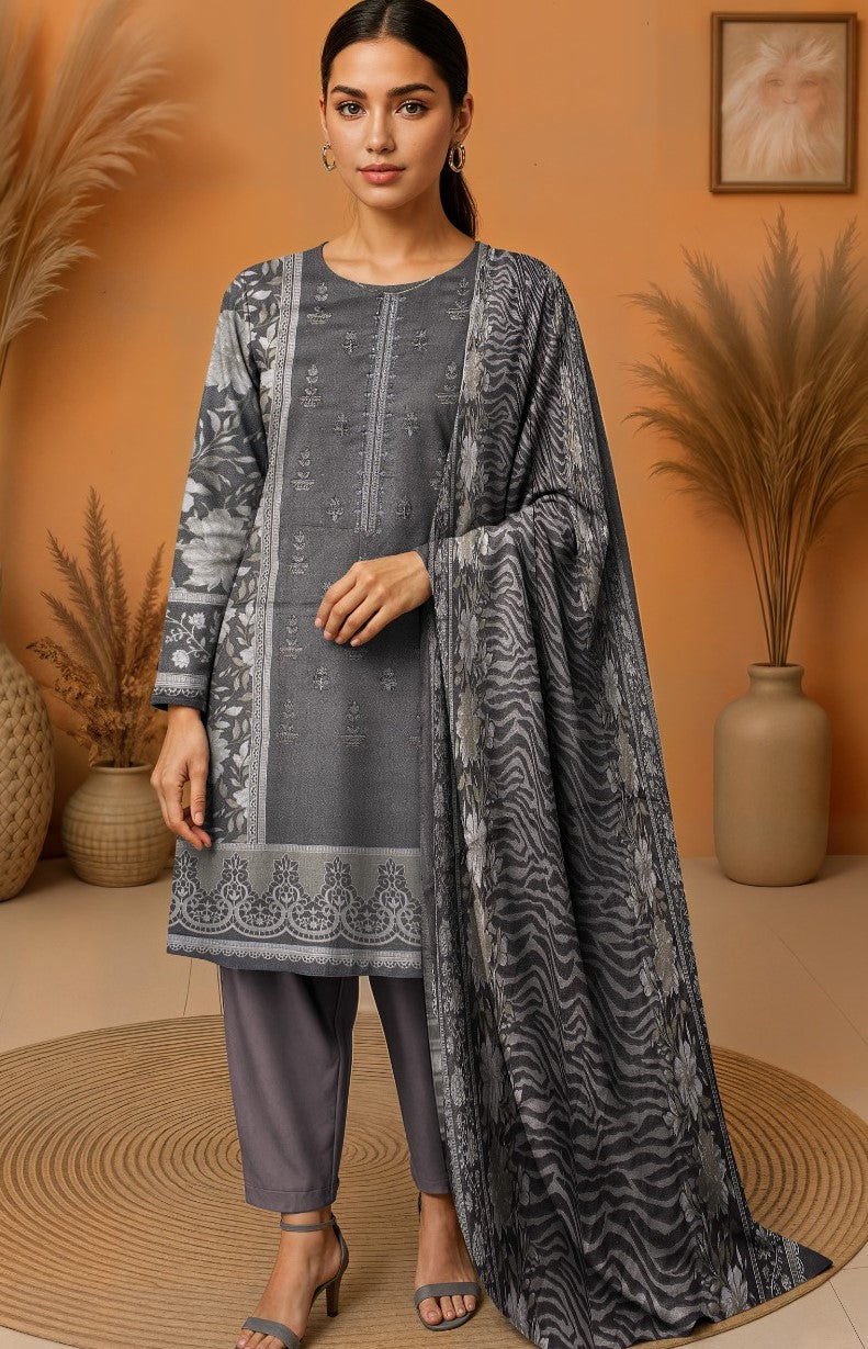 Bin Shahab | Embroidered Dhanak | Unstitched | 3 Piece   3PC