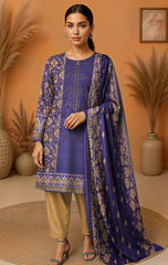 Unstitched 3 Piece| Embroidered Dhanak Suit   3PC