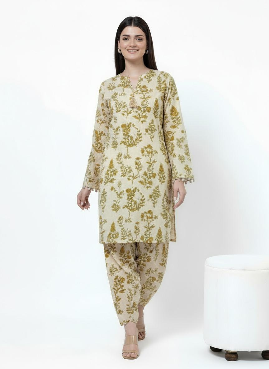 Bin Shahab | Printed Lawn | Stitched | 2 Piece   2pc