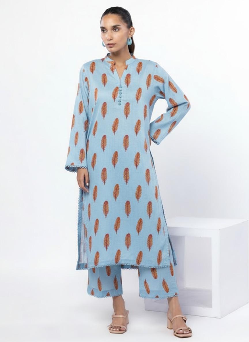 Bin Shahab | Printed Lawn | Stitched |  2 Piece   2pc