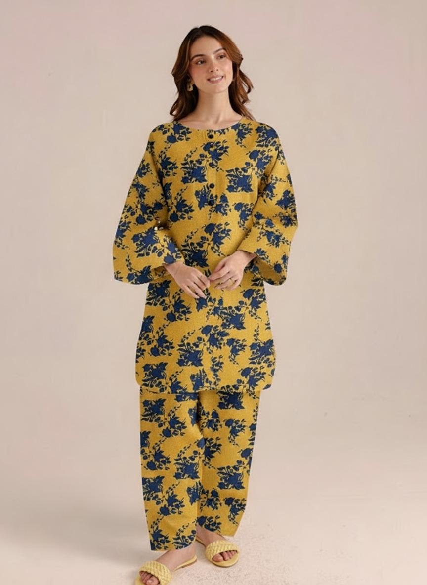 Bin Shahab | Printed Lawn | Stitched |  2 Piece   2pc
