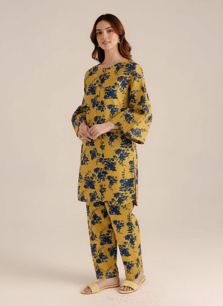 Bin Shahab | Printed Lawn | Stitched |  2 Piece   2pc