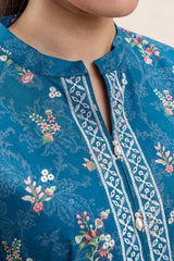 Cobalt Fern | Swiss Lawn | Unstitched | 3Pcs   3PC